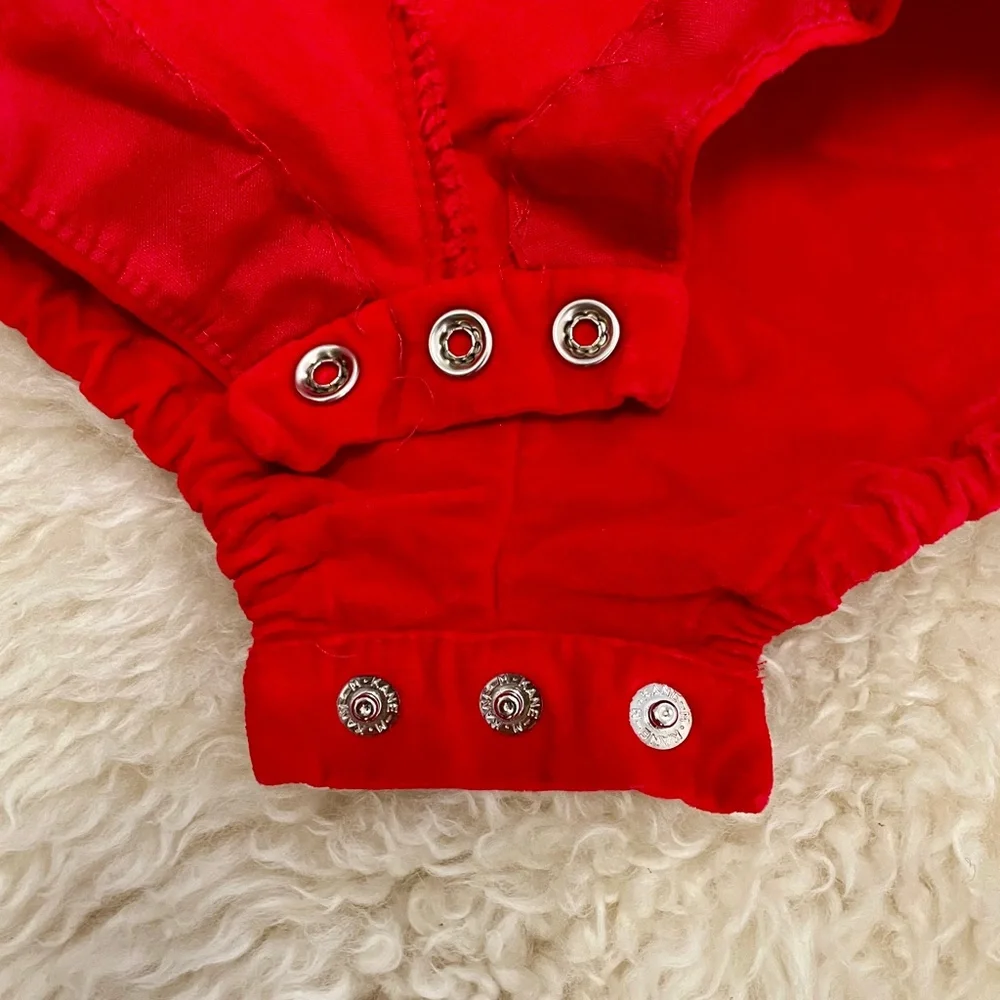 Vintage Cotton Velvet Elephant embroidered onesie
